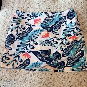 Plus Size Tropical Colorful High Waist NWOT Swim Skirt XXL Full Coverage